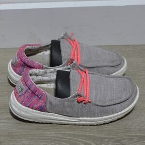 Hey Dude Wendy Youth Funk Gray Slip On Shoes Size K11